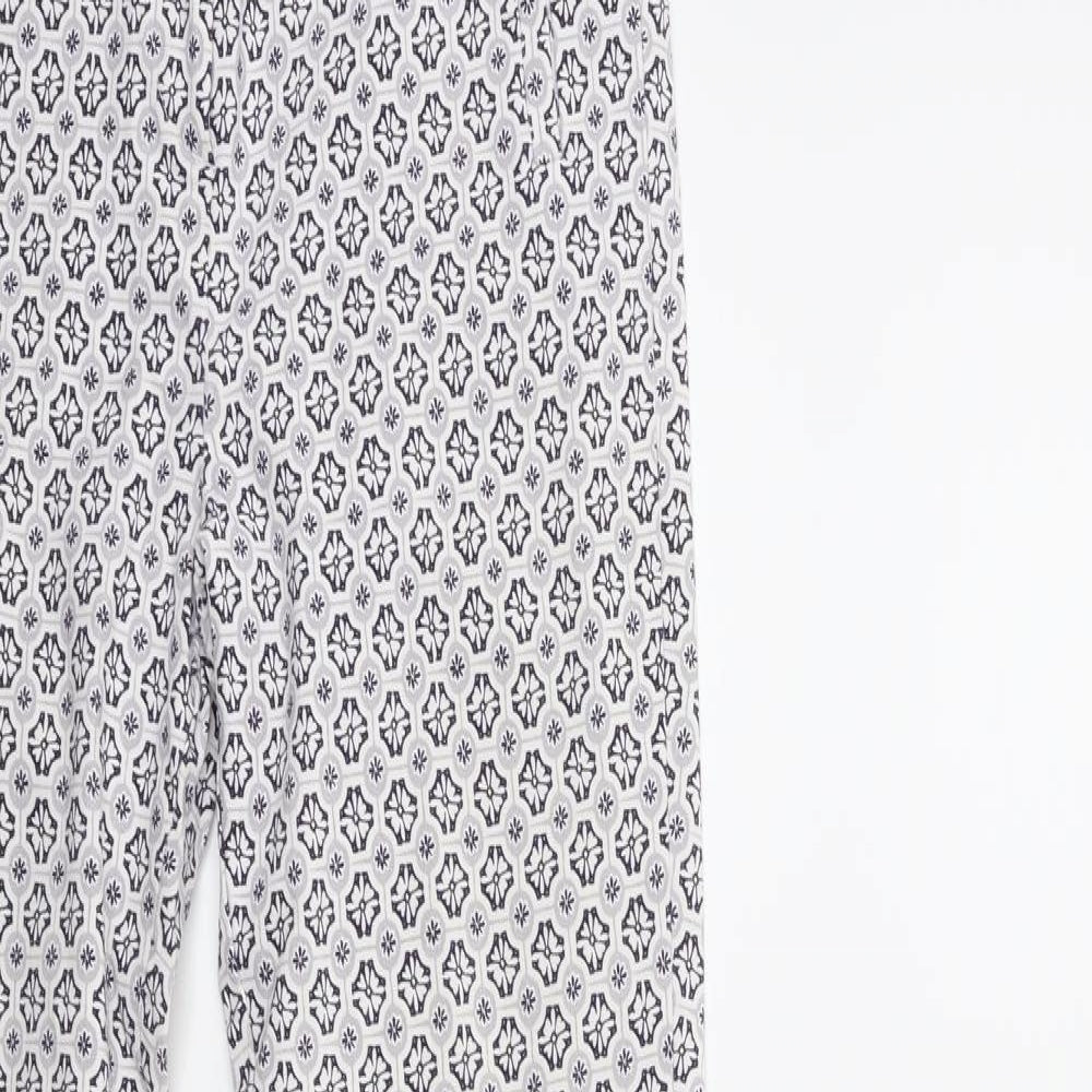 Dorothy Perkins Womens White Geometric  Trousers  Size 8 L29 in