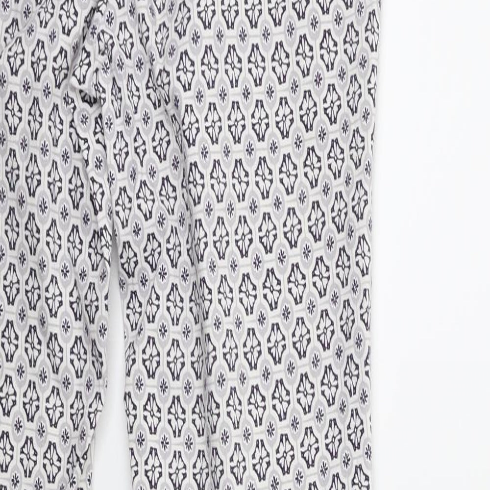 Dorothy Perkins Womens White Geometric  Trousers  Size 8 L29 in