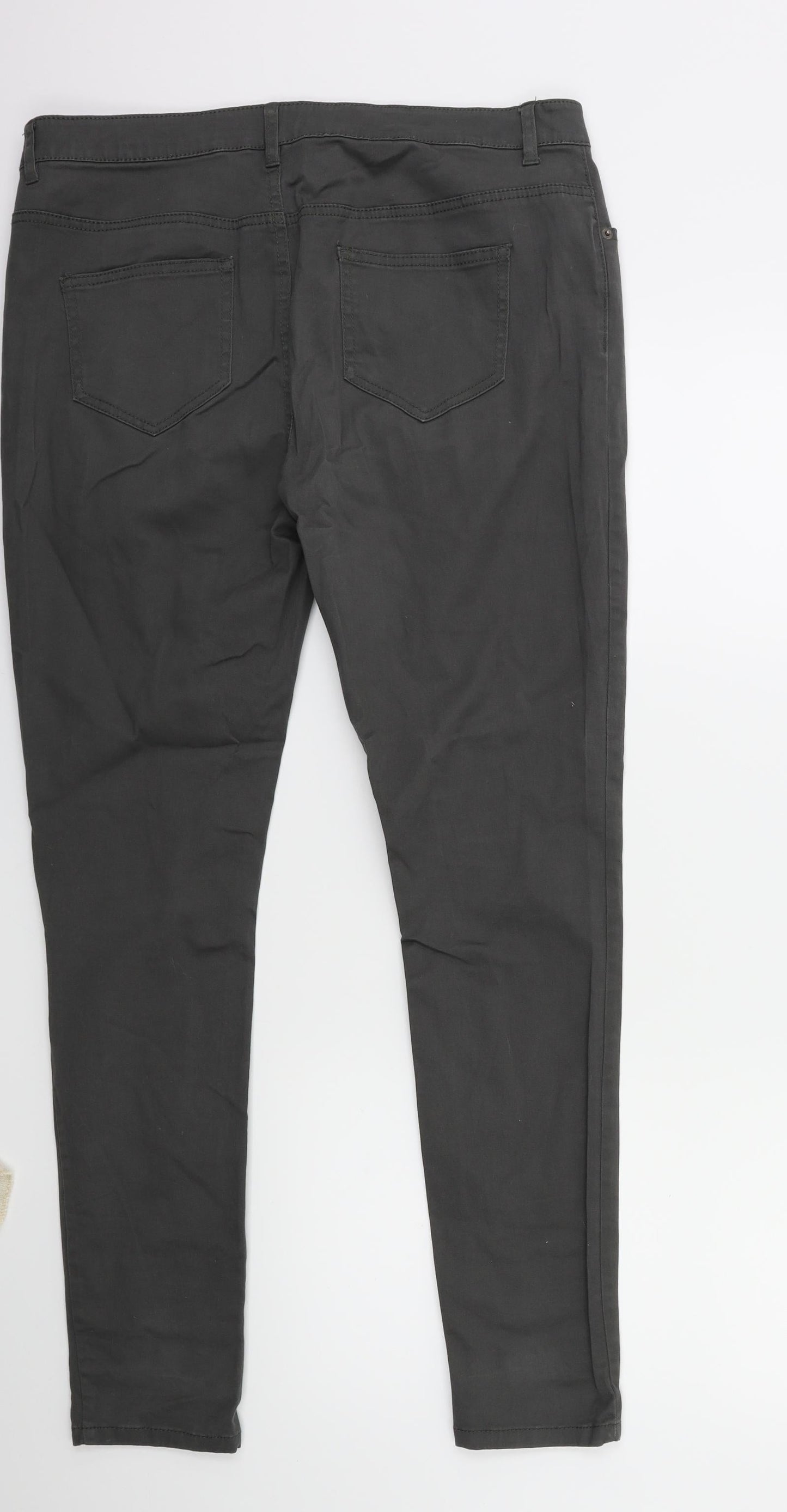 Denim & Co. Womens Green   Chino Trousers Size 14 L29 in