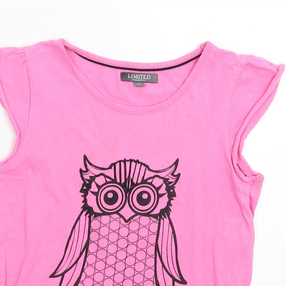 Marks and Spencer Girls Pink   Basic T-Shirt Size 7 Years