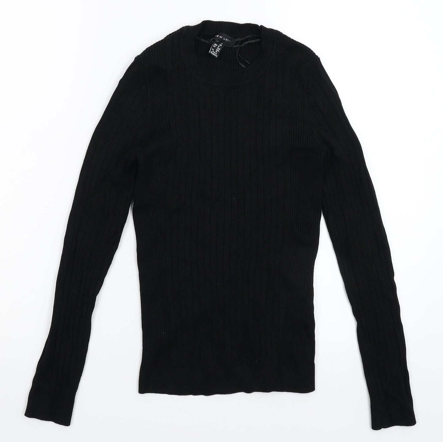 New Look Womens Black  Knit Pullover Jumper Size 12