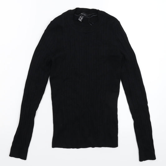 New Look Womens Black  Knit Pullover Jumper Size 12