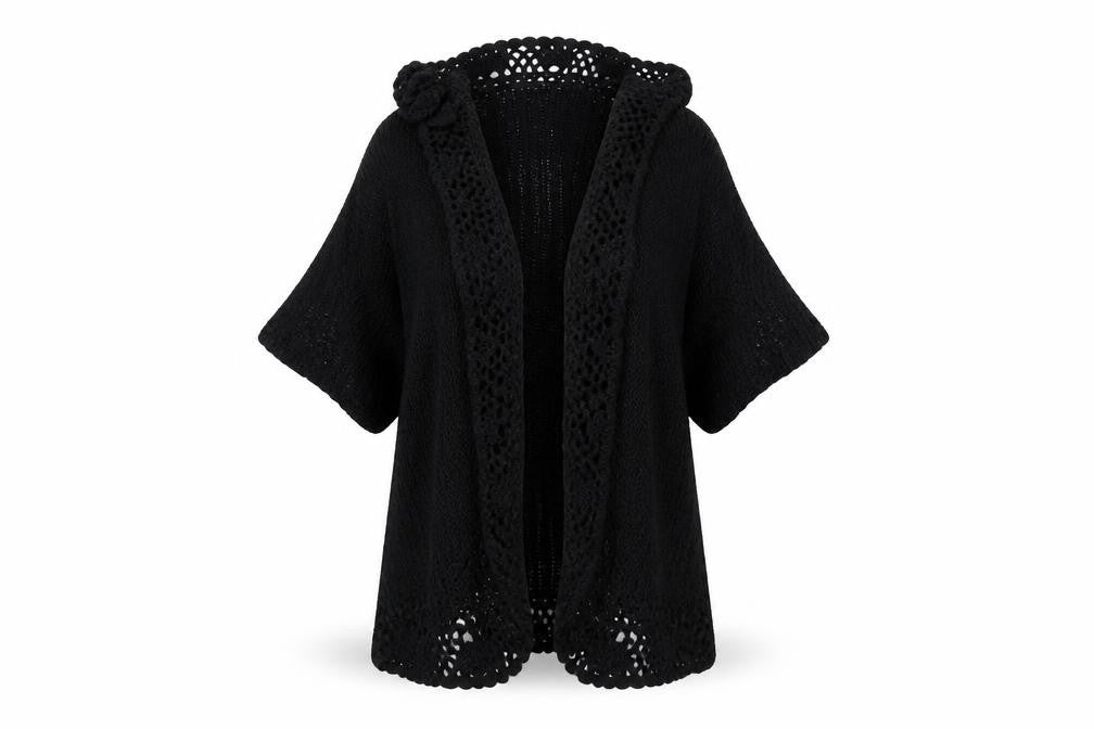 M&Co Womens Black  Knit Jacket Coatigan Size 16