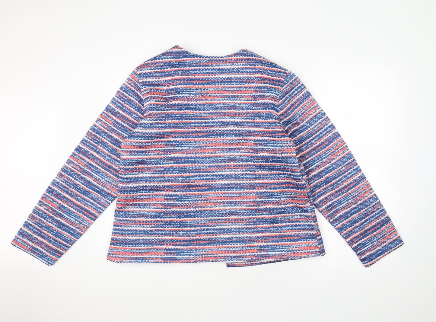 Anne De Lancay Womens Blue Striped  Jacket  Size L