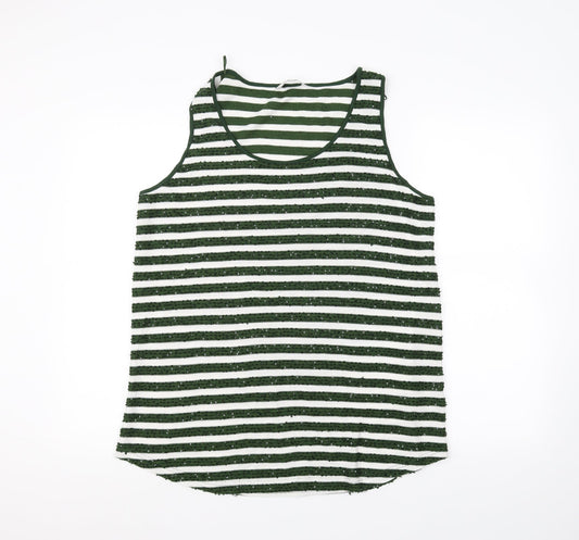 NEXT Womens White Striped  Basic Tank Size 8