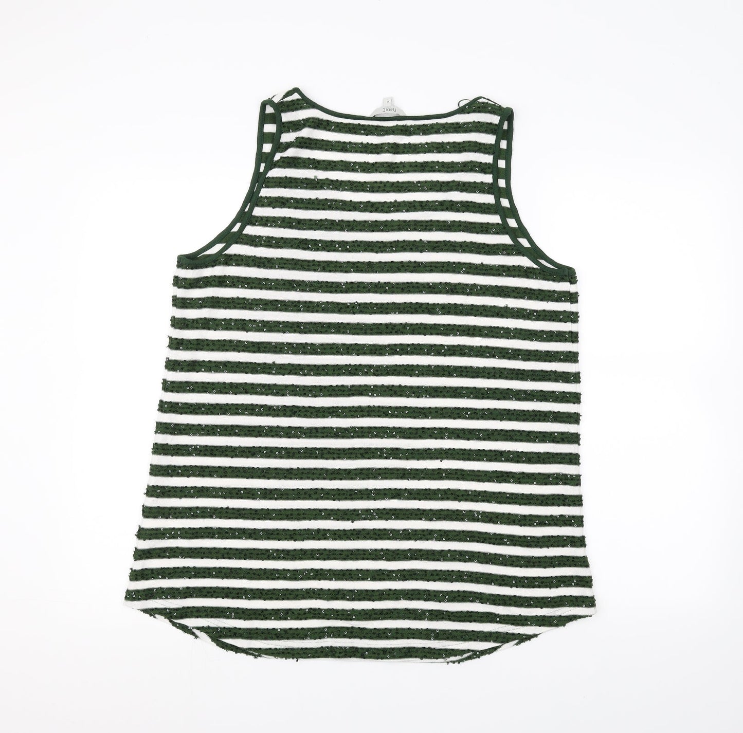 NEXT Womens White Striped  Basic Tank Size 8