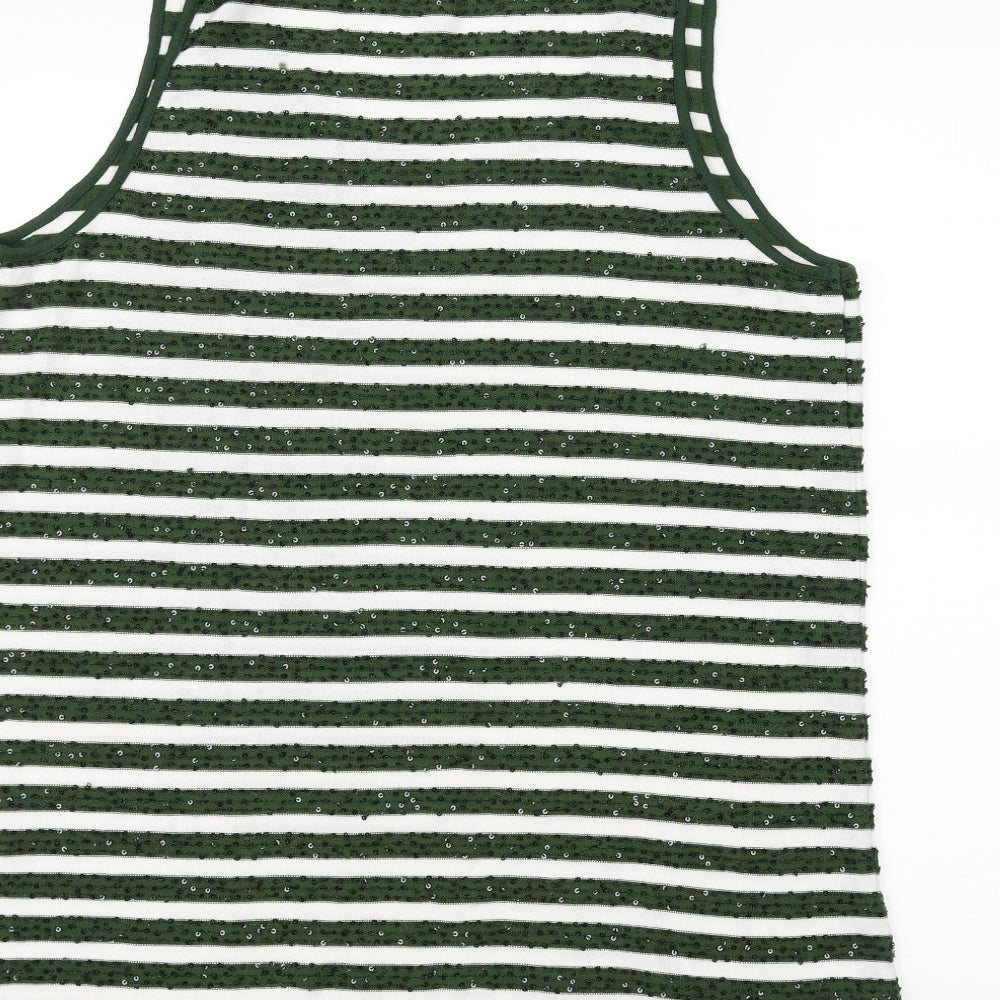 NEXT Womens White Striped  Basic Tank Size 8