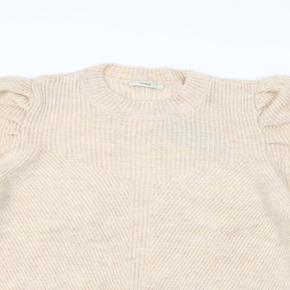 George Womens White  Knit Pullover Jumper Size L