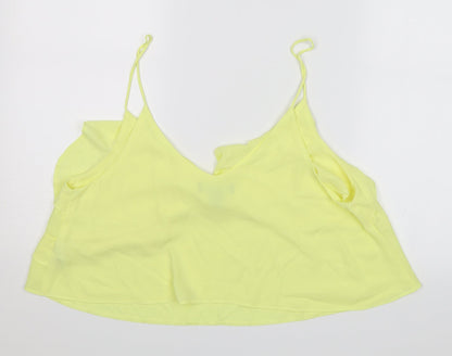 Preloved Primark Womens Yellow   Cropped Blouse Size 16 - Back