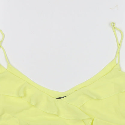 Preloved Primark Womens Yellow   Cropped Blouse Size 16 - Detail