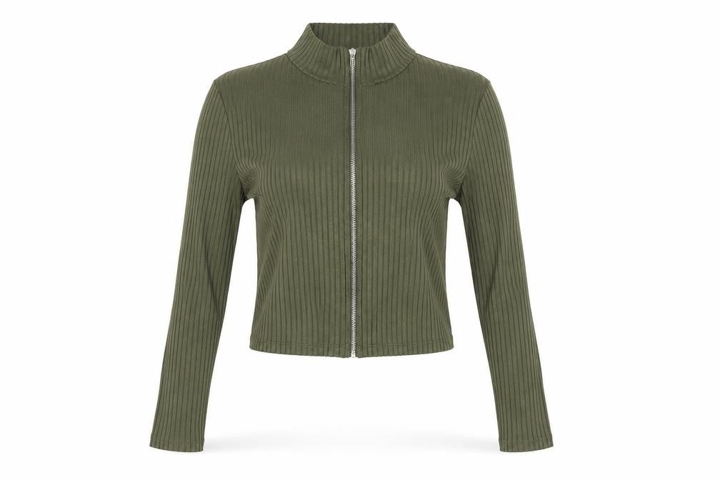 Divided Womens Green   Cropped Blouse Size M