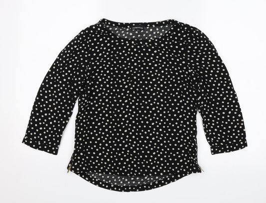 Warehouse Womens Black Polka Dot  Basic Blouse Size 8