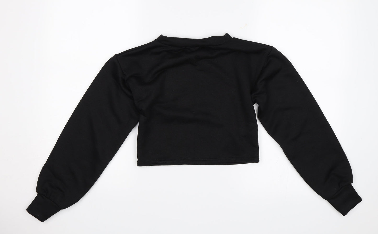 PRETTYLITTLETHING Womens Black   Pullover Jumper Size 2  - cropped