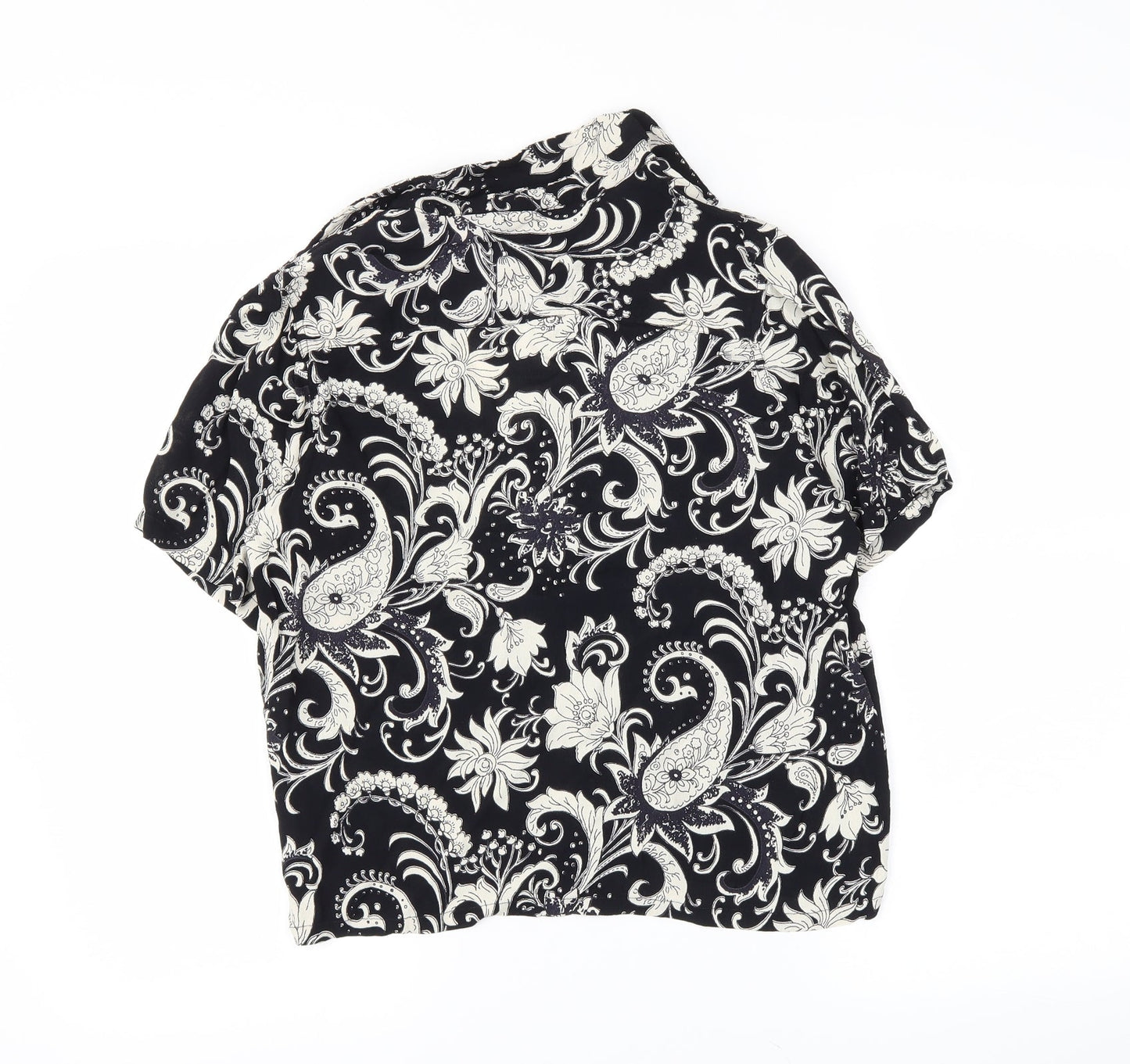 ASOS Womens Black Paisley  Basic Button-Up Size 10