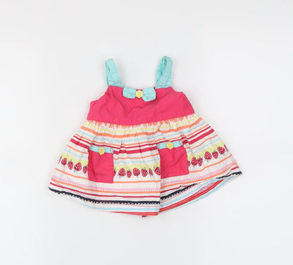 Front view of George boys’ pink striped trapeze & swing size newborn