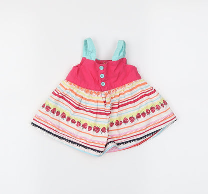 Back view of George boys’ pink striped trapeze & swing size newborn