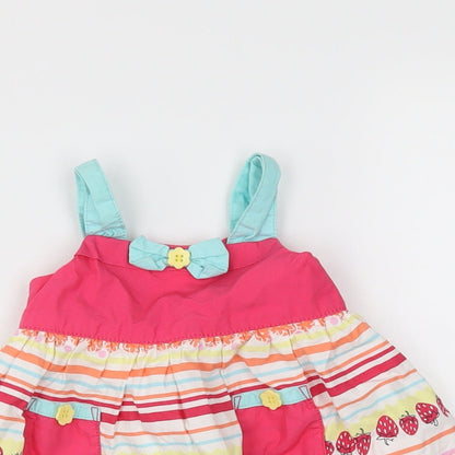 Close-up detail of George boys’ pink striped trapeze & swing size newborn