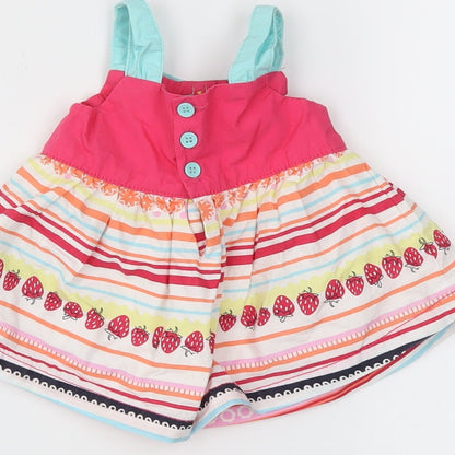Brand and care label for George boys’ pink striped trapeze & swing size newborn