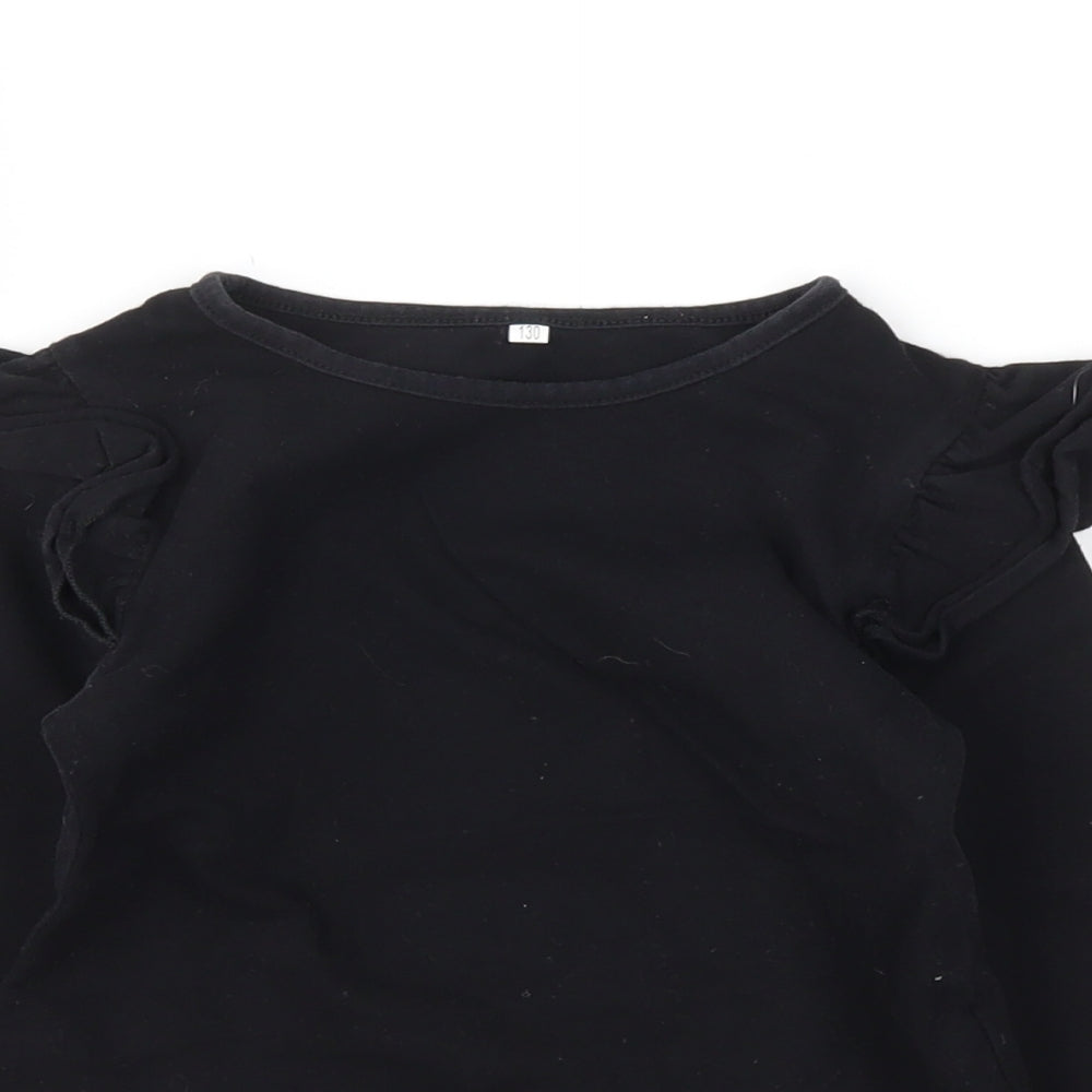 Preworn Girls Black   Basic T-Shirt Size 8-9 Years