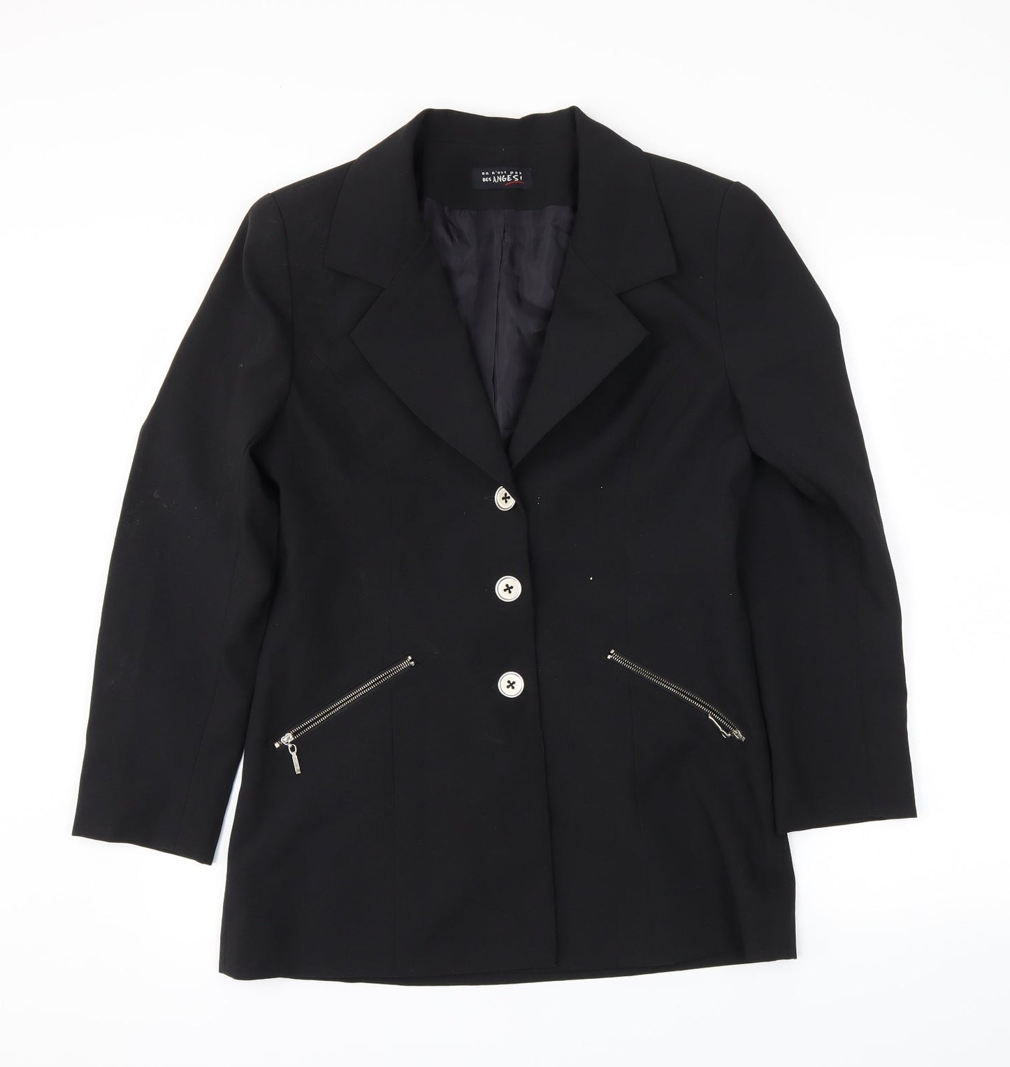 des anges Womens Black   Jacket Blazer Size 10