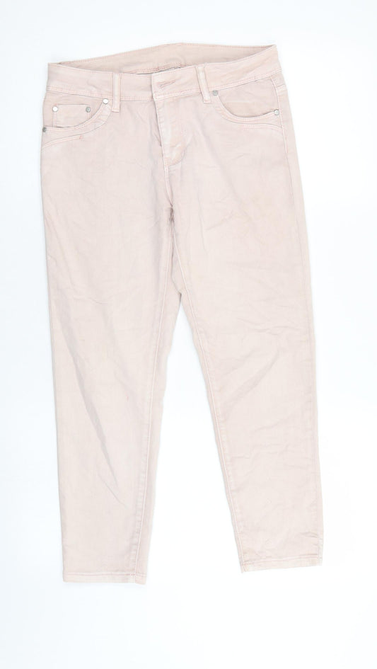 Preworn Womens Pink  Denim Straight Jeans Size 28 in L24 in - Faded Pink colour