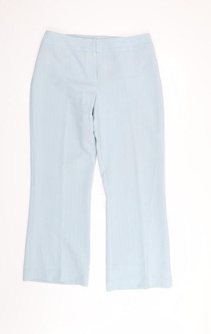 Essentials Style Womens Blue Striped  Trousers  Size 14 L27 in