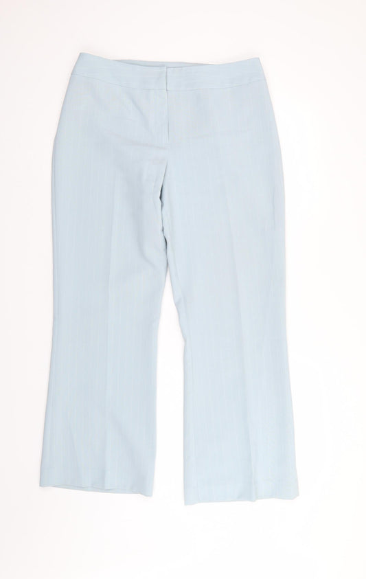 Essential Style Womens Blue Striped  Trousers  Size 14 L27 in
