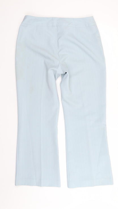 Essentials Style Womens Blue Striped  Trousers  Size 14 L27 in
