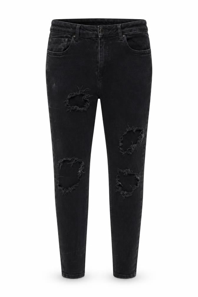 Denim & Co. Womens Black  Denim Tapered Jeans Size 14 L28 in