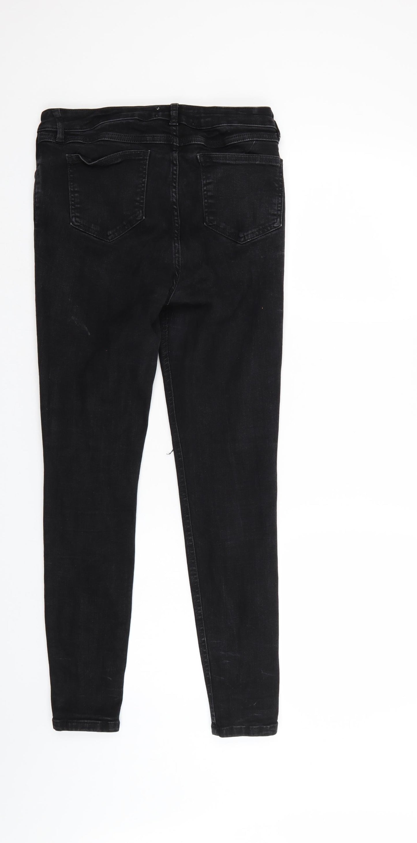 Denim & Co. Womens Black  Denim Tapered Jeans Size 14 L28 in