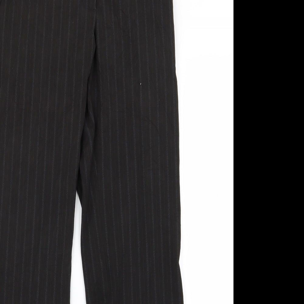 H&M Womens Black Striped Rayon Trousers  Size 12 L27 in
