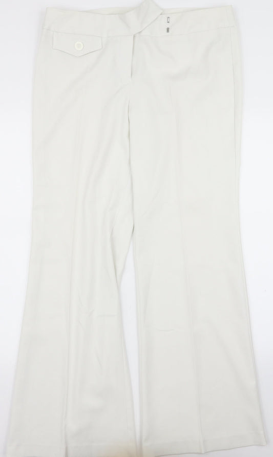elam Womens White   Trousers  Size 14 L30 in