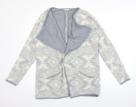 NEXT Womens White Geometric Knit Jacket Coatigan Size 12