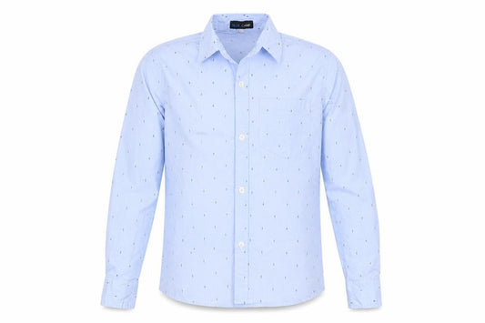 Blue Camp Mens Blue Polka Dot   Button-Up Size M
