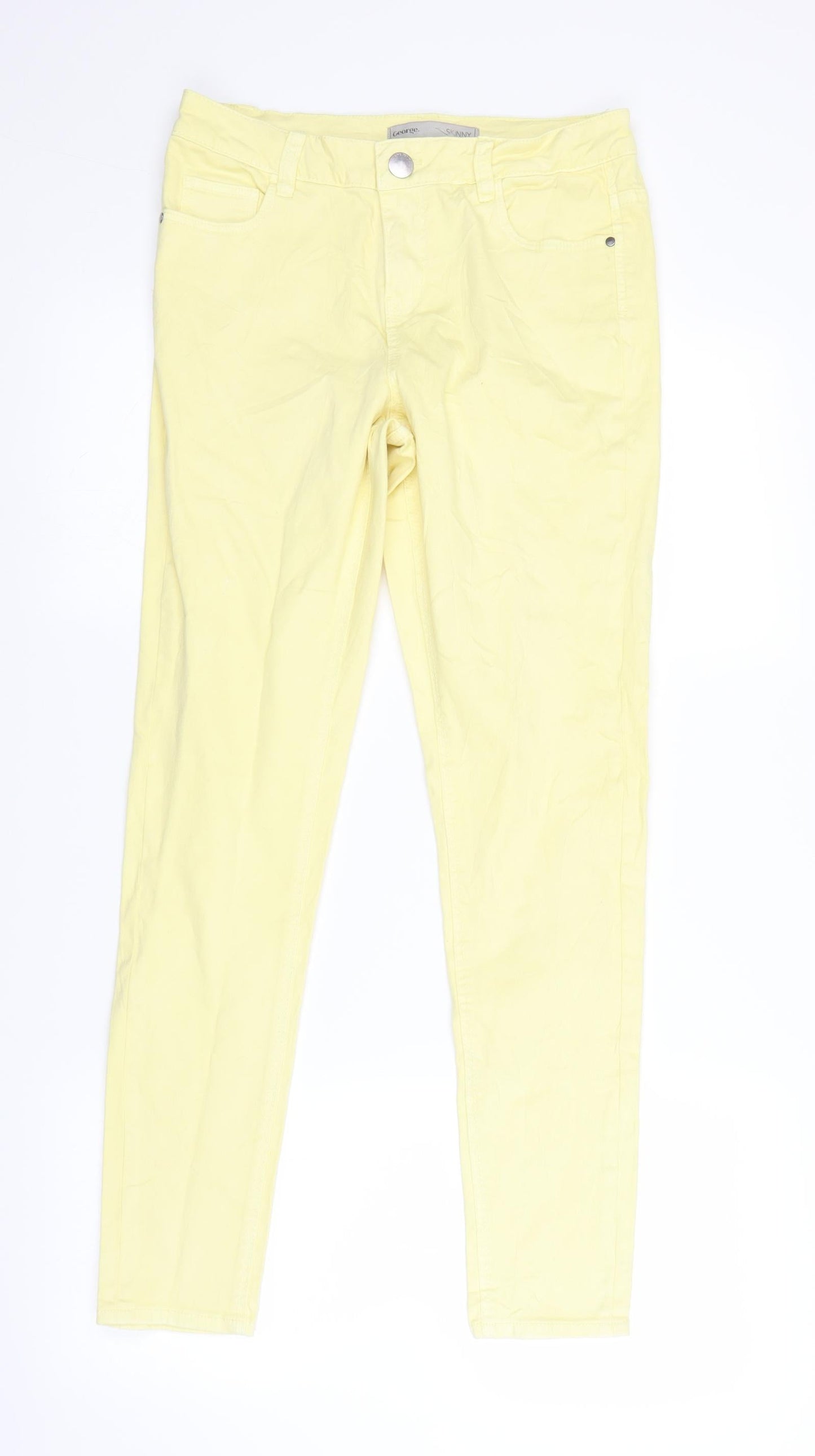 George Womens Yellow  Denim Skinny Jeans Size 12 L27 in