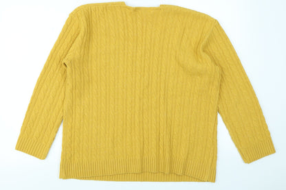 Preloved Pure & Natural Womens Yellow   Pullover Jumper Size L - Back