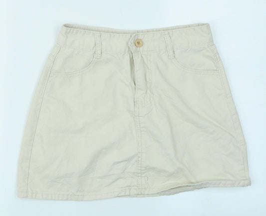 Jeans Womens Ivory  Denim A-Line Skirt Size L