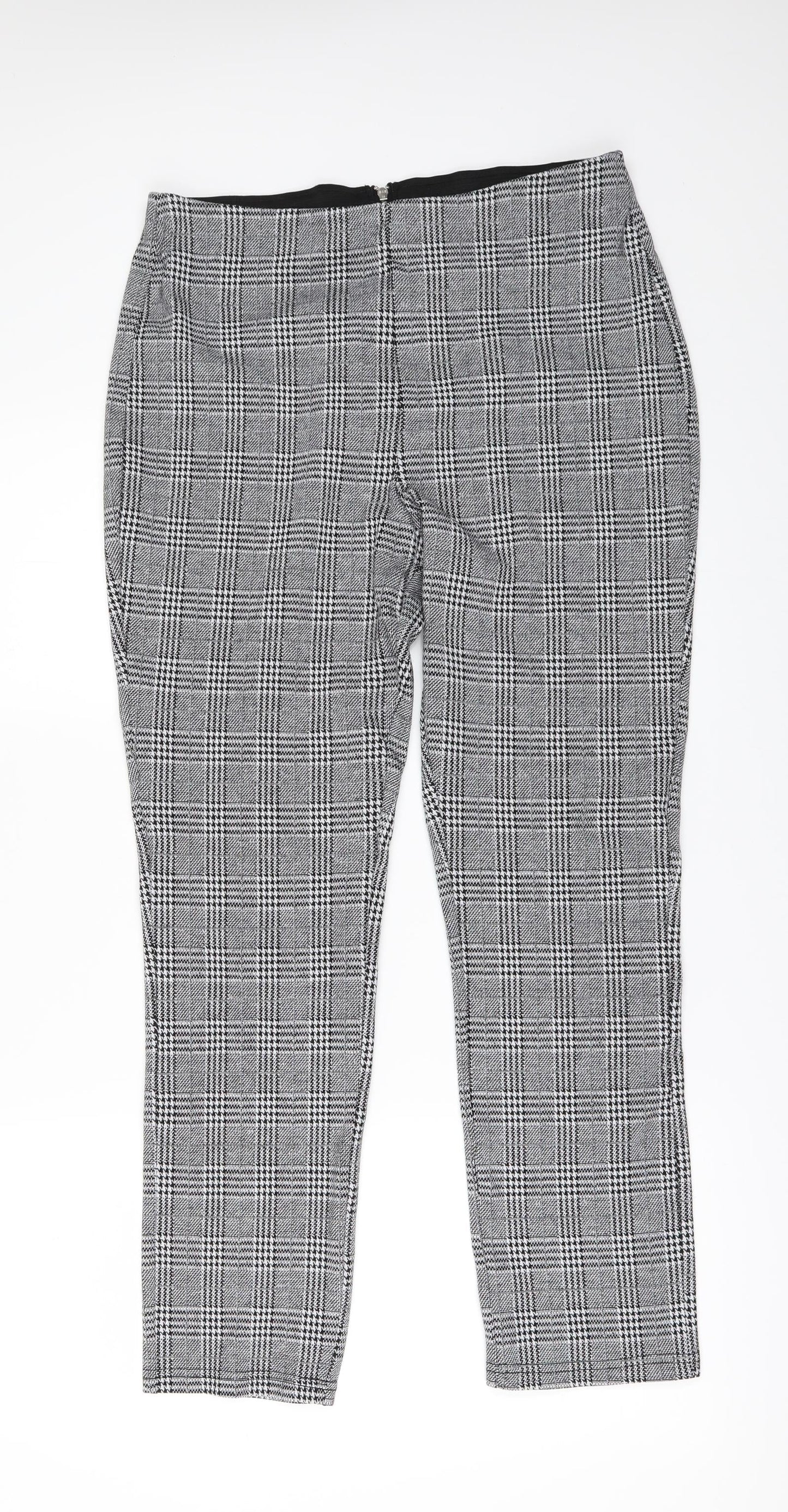 H&M Womens Grey Check  Rain Trousers Trousers Size M L29 in
