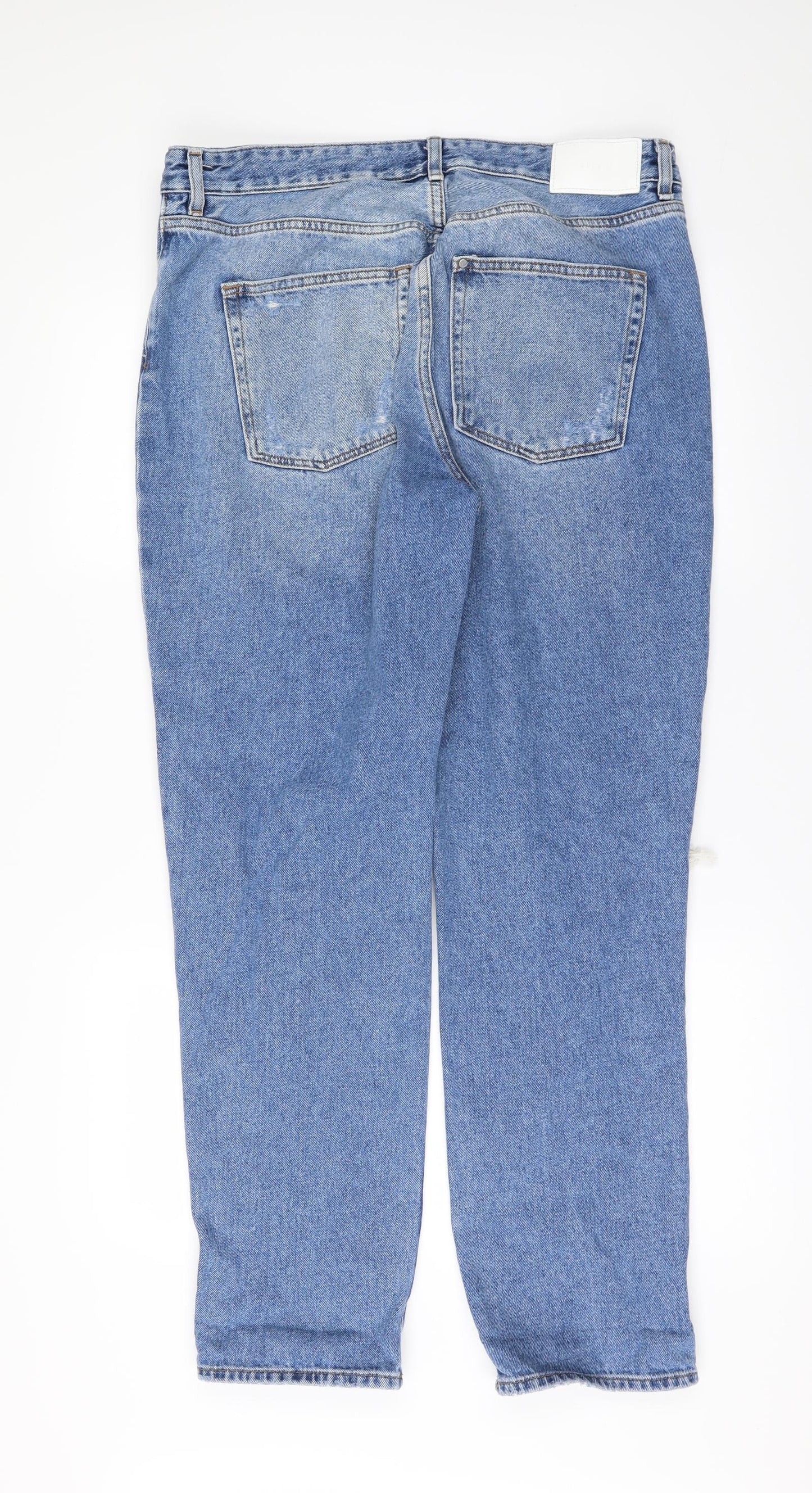 H&M Womens Blue  Denim Mom Jeans Size 32 in L29 in