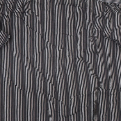 George Mens Grey Striped   Button-Up Size 16