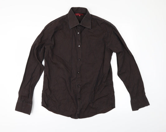 Debenhams Mens Brown Striped   Button-Up Size S