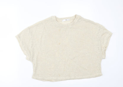 Mango Womens Beige   Pullover Jumper Size M