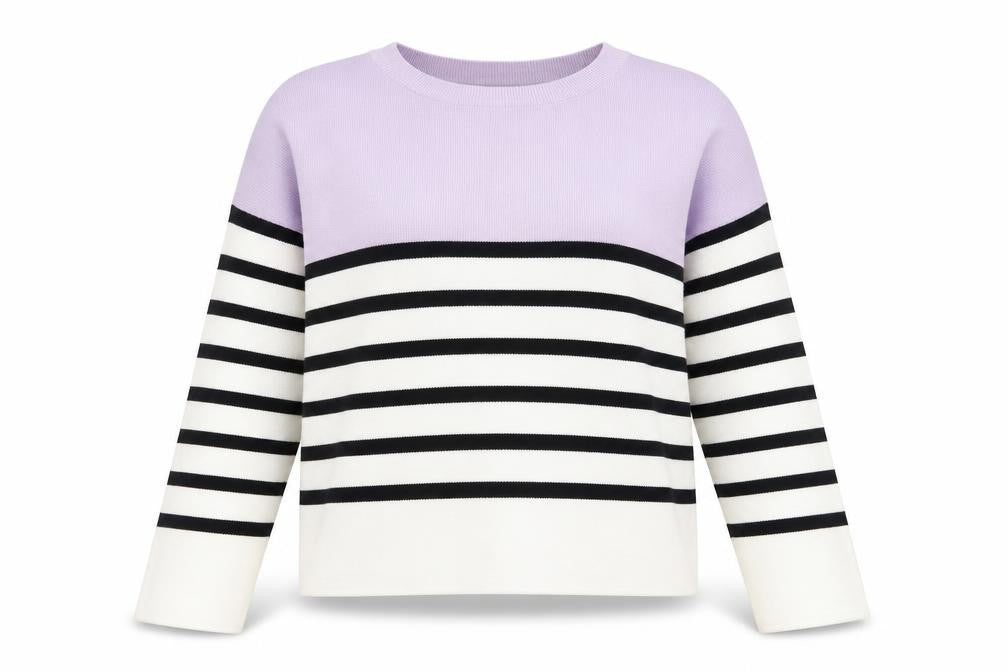 New Look Womens Purple Striped  Pullover Jumper Size L