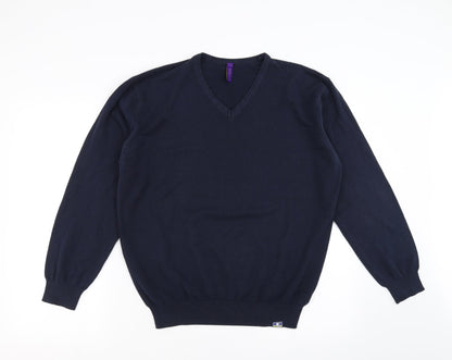 Preloved Henbury Mens Blue   Pullover Jumper Size L - Front