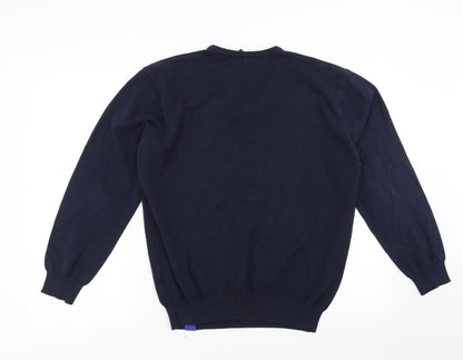 Preloved Henbury Mens Blue   Pullover Jumper Size L - Back