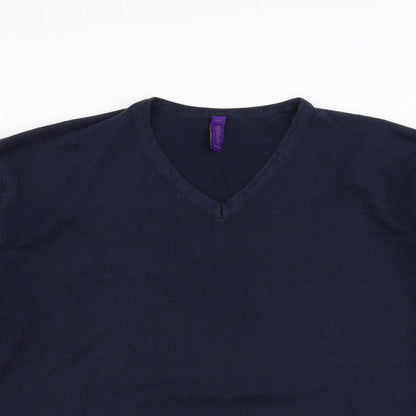 Preloved Henbury Mens Blue   Pullover Jumper Size L - Detail