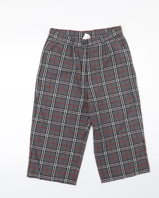 Cht Womens Grey Check  Cropped Trousers Size S
