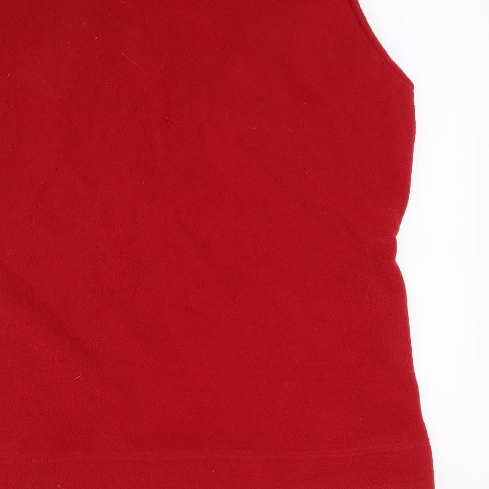 isle Womens Red  Fleece Gilet Coat Size L