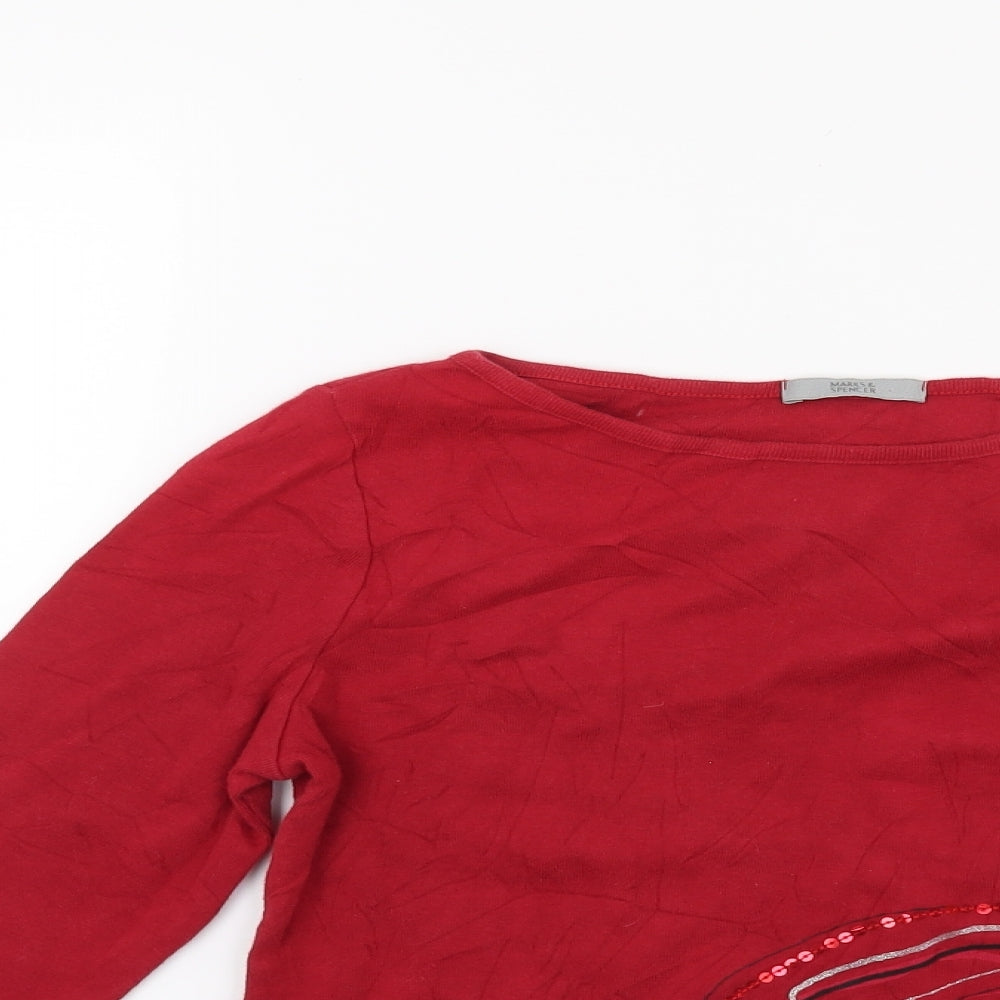 Marks and Spencer Womens Red   Pullover Jumper Size 12