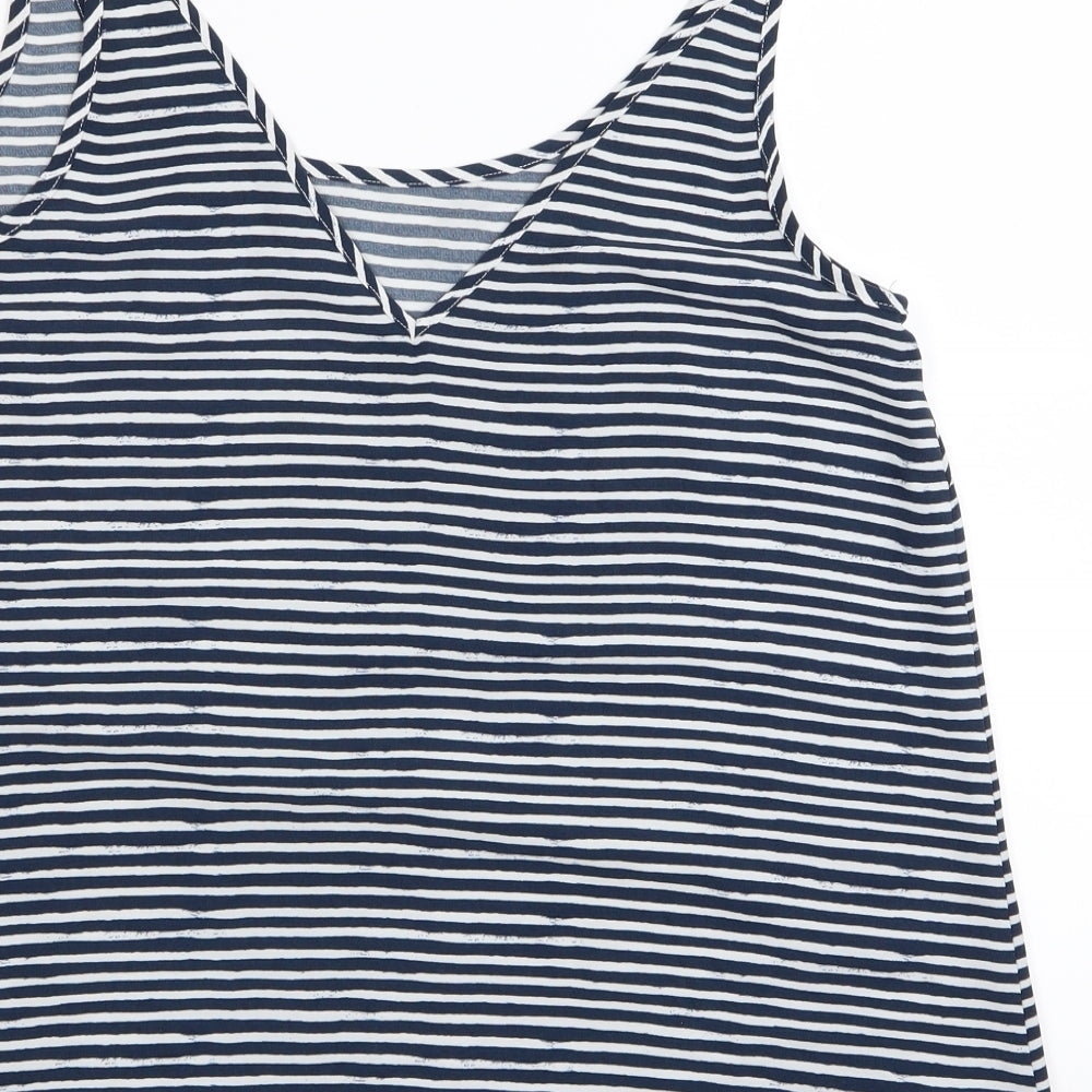 NEXT Womens Blue Striped  Basic Tank Size 12
